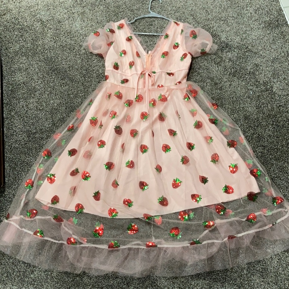 Strawberry Tulle Dress